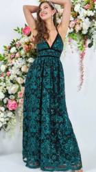 Tamara Emerald Sequin Maxi Dress SALE